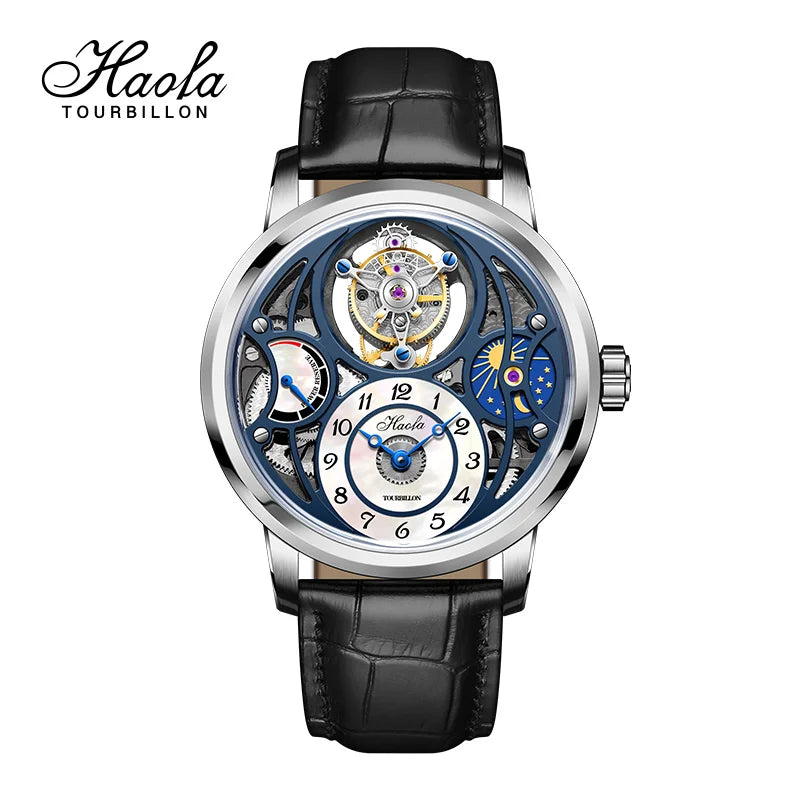 Tourbillon Moon Phase Skeleton Sapphire Watch | Vexaro