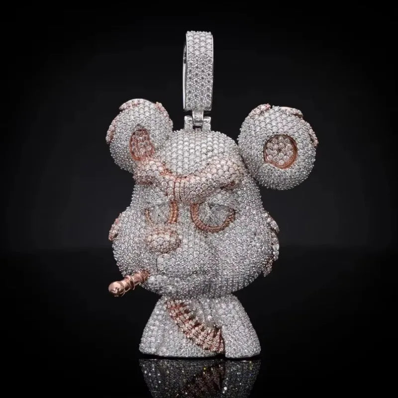Vexaro Two-Tone Rose Gold Bear Hip Hop Pendant Men