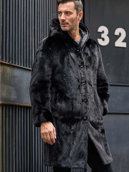 Vexaro Cowhide Leather Mink Fur Long Parka – Vexaro