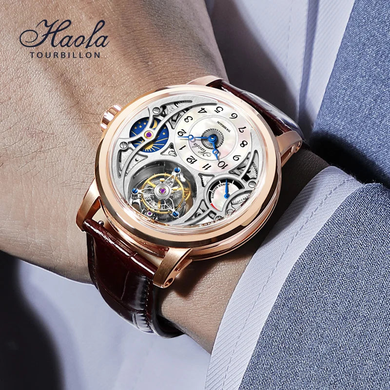 Tourbillon Moon Phase Skeleton Sapphire Watch | Vexaro