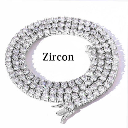MooSuun 3/4/5mm Moissanite Tennis Necklace for Women Men Sparkling Lab Diamond S925 Sterling Silver Luxury Fine Jewelry