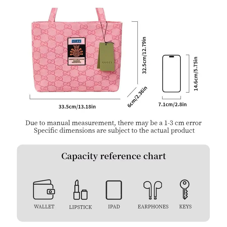 Gucci Gucci’s bag Y2K Style Canvas Tote Bag 35cmx38cm Available Pink Gray Denim Blue For Beach Commute Street Dating Fashion Han