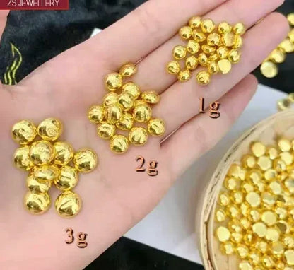 GoldAether 100% 24k pure gold beans fine gold balls 999 real gold beads 1g