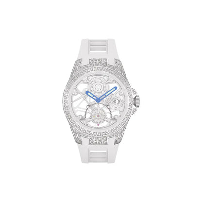 Round hollow tourbillon mechanical movement waterproof men's watch