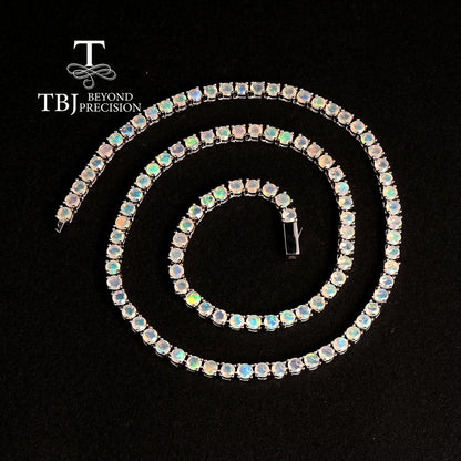 Classic design 50cm Opal Necklace 925 sterling silver natural gems fine jewelry for women girls mom anniversary birthday gift