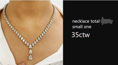 Vexaro IGI 14K Gold Pear Lab Diamond Necklace & Earring Set