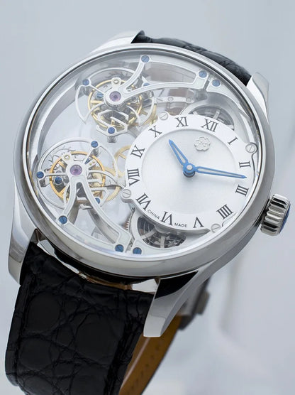 Double Tourbillon Skeleton Luminous Suspension Watch | Vexaro