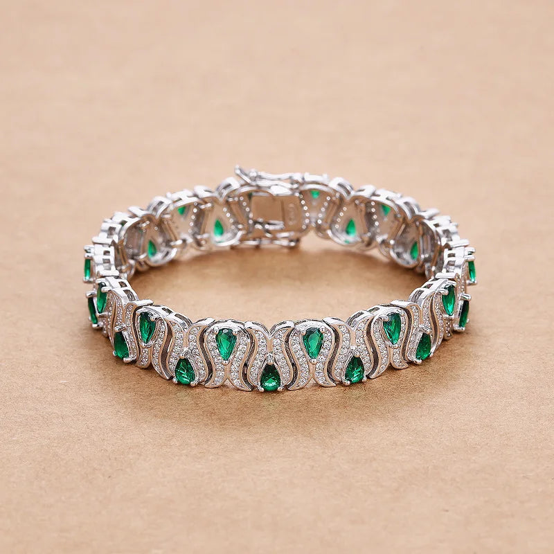 Platinum Peacock Full Moissanite Diamond Bracelet | Vexaro