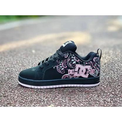 Unisex Fashion Skate Shoes Casual Leather Sneakers Low Top Anti-Slip Flat Skateboard Shoes Korean Streetwear Autumn Winter