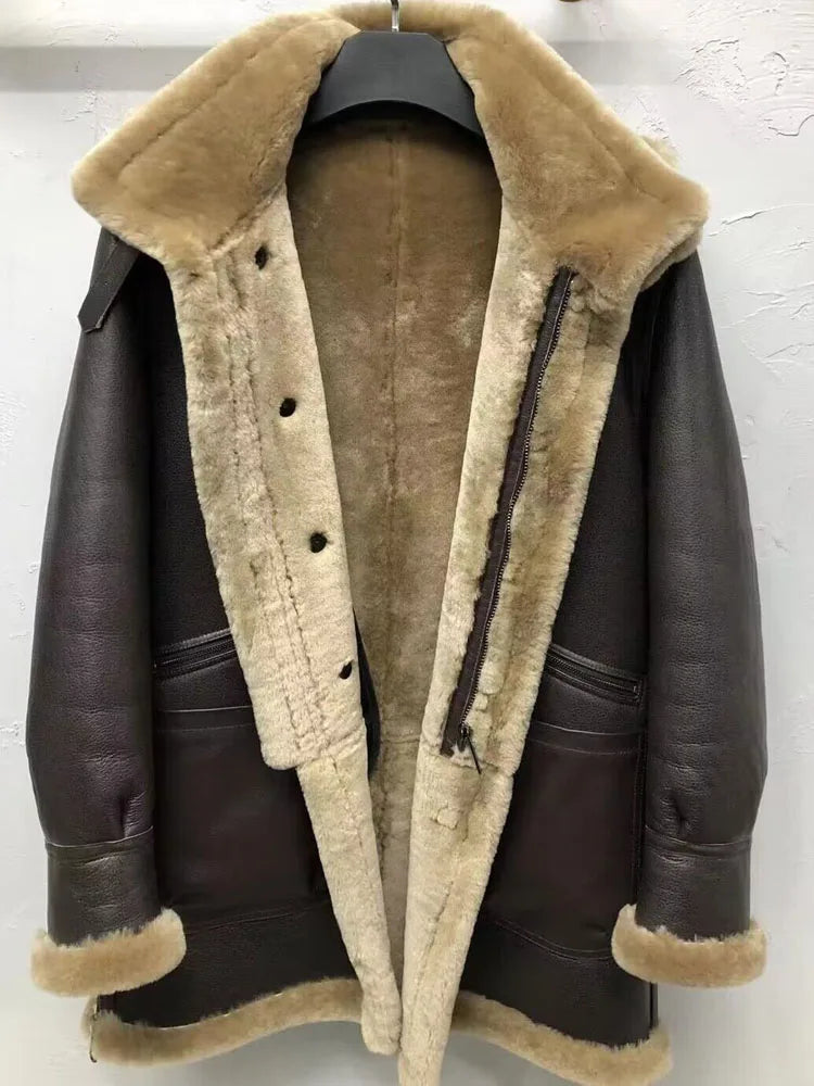 Men's Sheepskin Shearling Pilot Coat – Vexaro