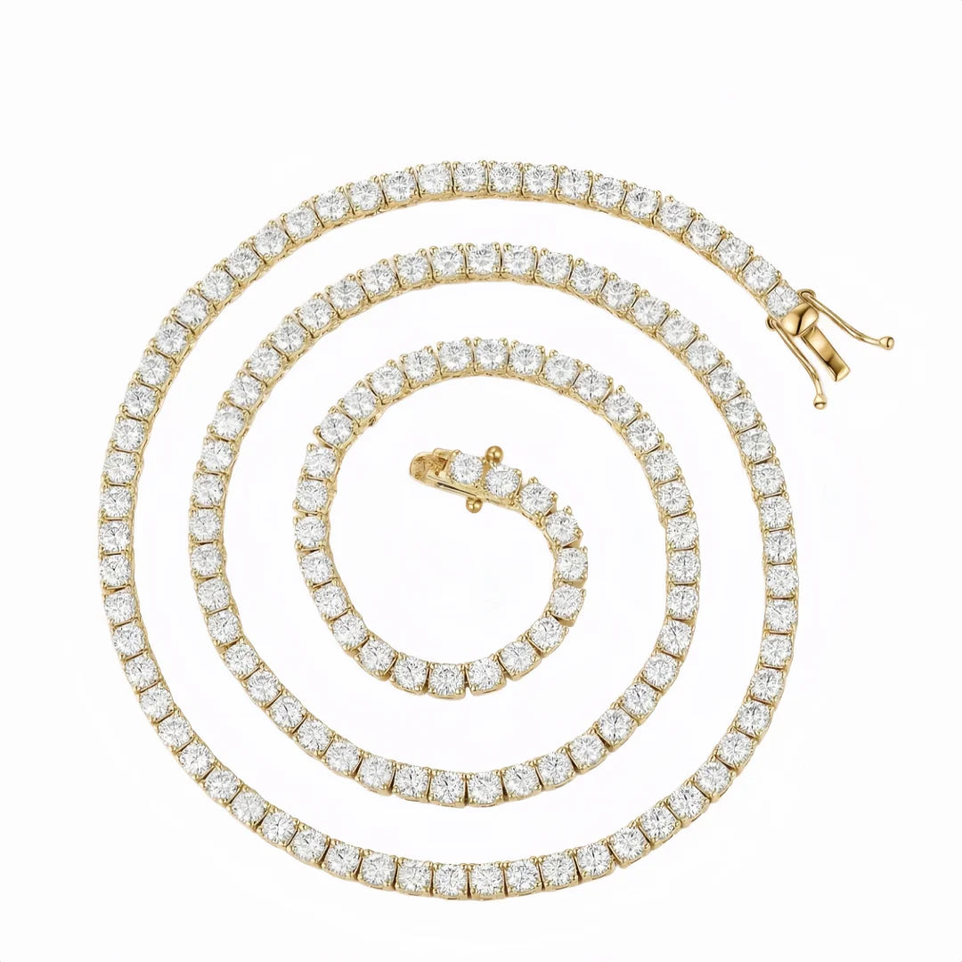 Real Moissanite Tennis Necklace 100% 925 Sterling Silver 2-6mm Luxury with GRA Necklaces for Women Man Wedding Jewelry Nice Gift