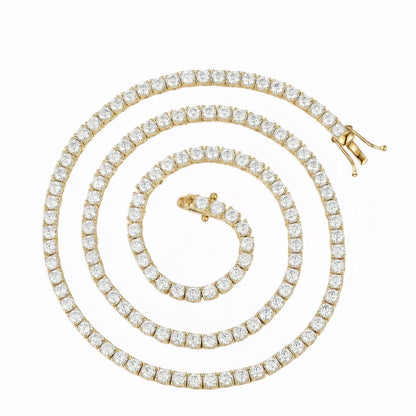 Real Moissanite Tennis Necklace 100% 925 Sterling Silver 2-6mm Luxury with GRA Necklaces for Women Man Wedding Jewelry Nice Gift