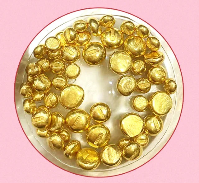 GoldAether 100% 24k pure gold beans fine gold balls 999 real gold beads 1g