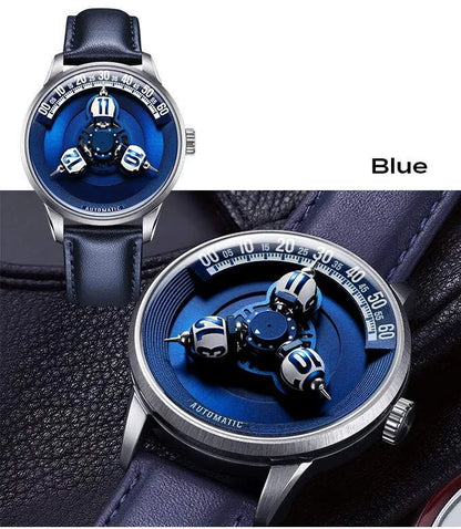 Vortichron 41mm Luxury Men Mechanical Watch Miyota 8215 Movement Spherical Star-Patterned Dial Luminous Sapphire 50M Waterproof