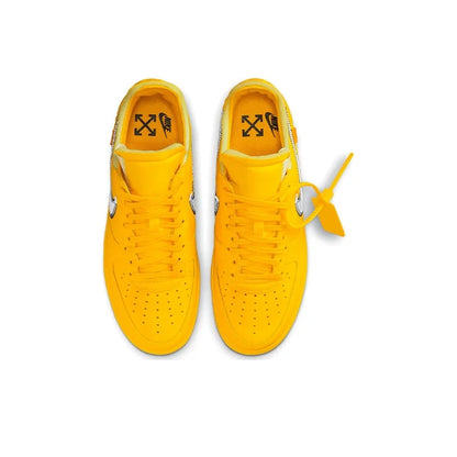 OFF WHITE X Nike Air Force 1 Skateboard Shoes Unisex Low Top Gold/Silver DD1876-700