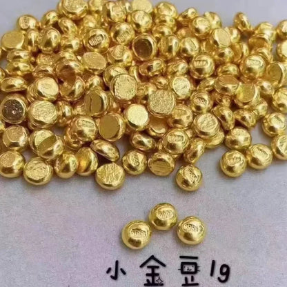 GoldAether 100% 24k pure gold beans fine gold balls 999 real gold beads 1g