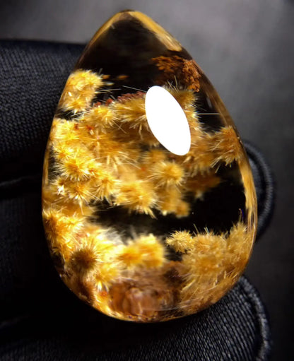 Natural Gold Rutilated Quartz Pendant Rutilated Quartz Jewelry 31.7*22*16.6mm Flower Sun Men Women Brazil AAAAAAA