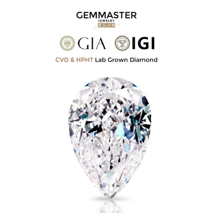Pear Cut VVS Lab Grown Diamond GIA IGI Certificate Loose