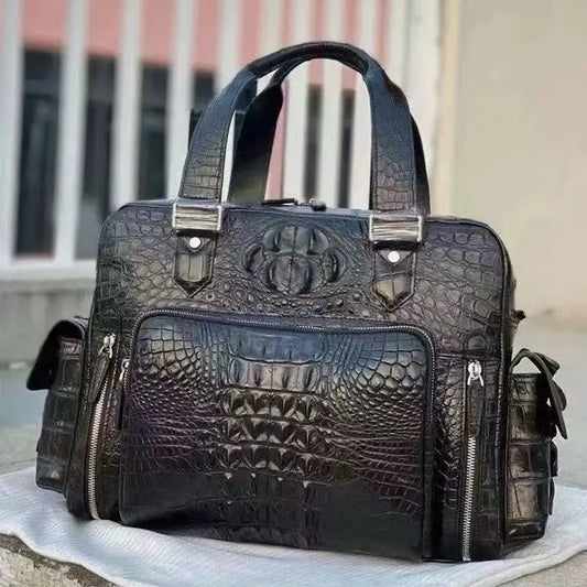 2025 Natural crocodile skin men handbag, shoulder bag PDD004