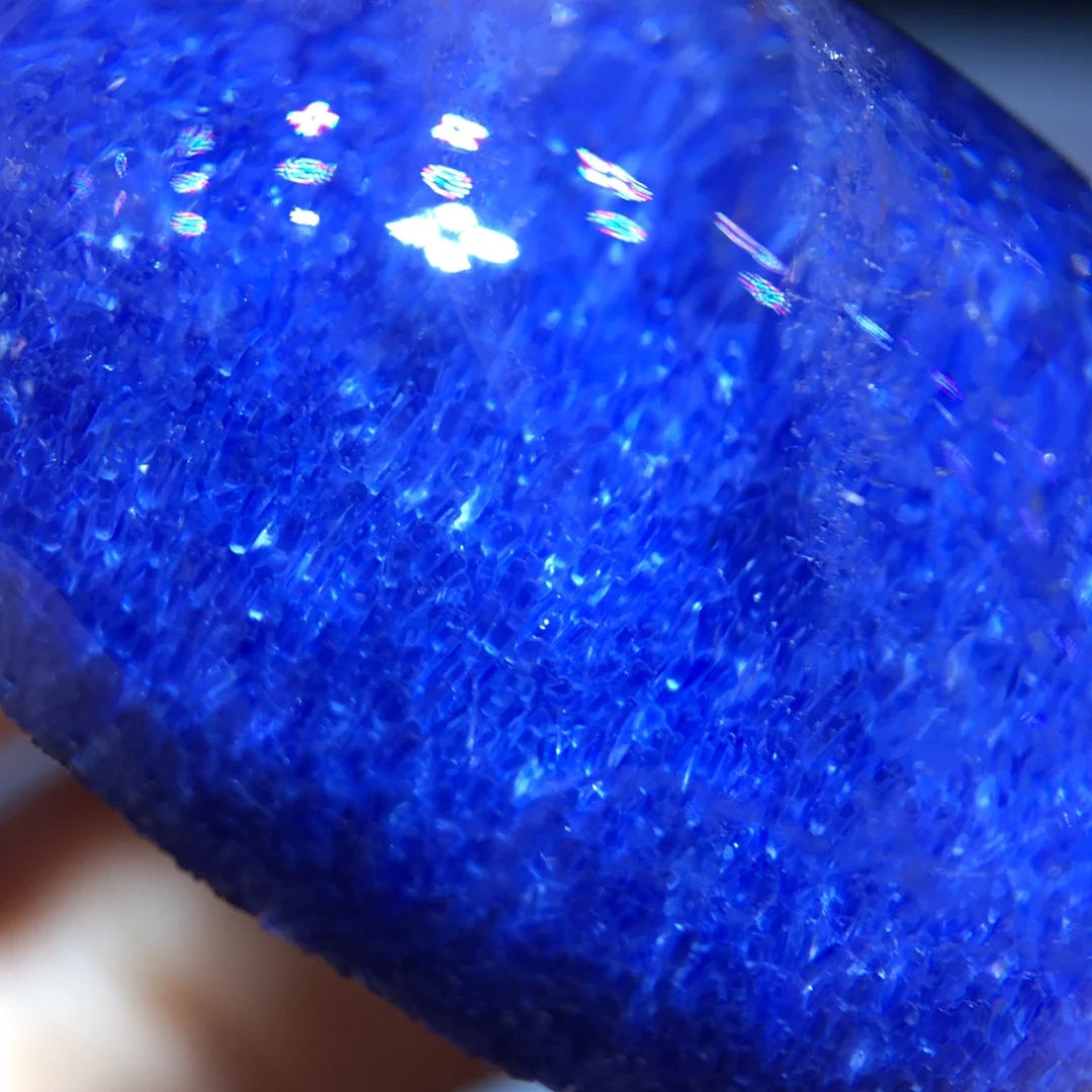 Natural Blue Rutilated Dumortierite Quartz Pendant 30/24/12.1mm Clear Flower Necklace Gold Jewelry AAAAAAA