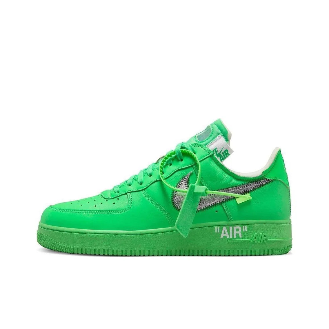 OFF WHITE X Nike Air Force 1 Skateboard Shoes Unisex Low Top Green/Silver DX1419-300