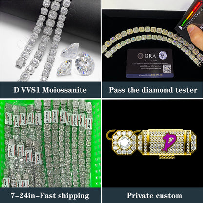 Collage of diamond jewelry with text on quality, testing, and availability.