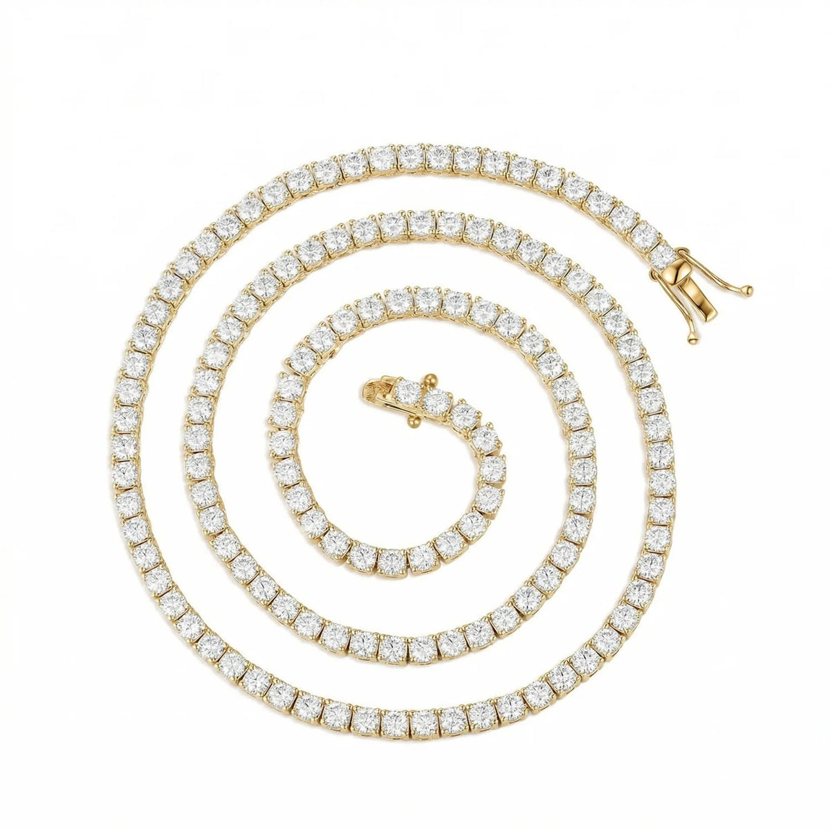 Real Moissanite Tennis Necklace 100% 925 Sterling Silver 2-6mm Luxury with GRA Necklaces for Women Man Wedding Jewelry Nice Gift