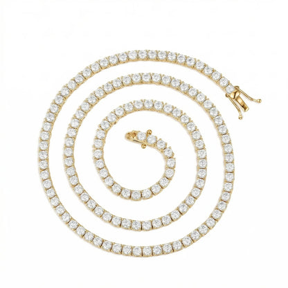Real Moissanite Tennis Necklace 100% 925 Sterling Silver 2-6mm Luxury with GRA Necklaces for Women Man Wedding Jewelry Nice Gift