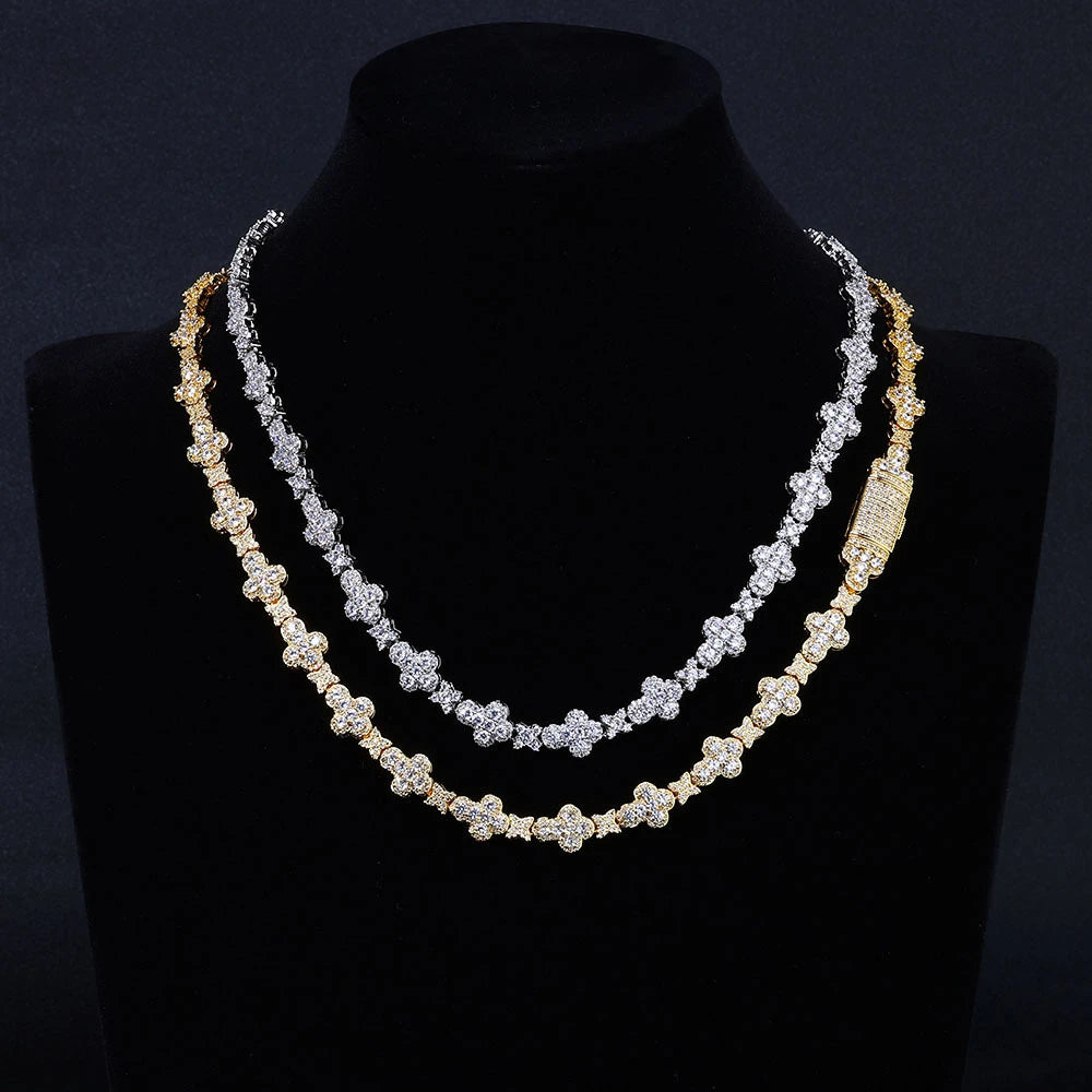 Moissanite Cuban Chain 10mm Cross Star S925 | Vexaro