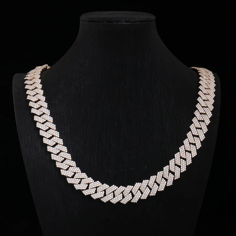 Moissanite Miami Cuban Link Chain 10K Gold 15mm | Vexaro