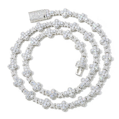 Diamond necklace on a white background