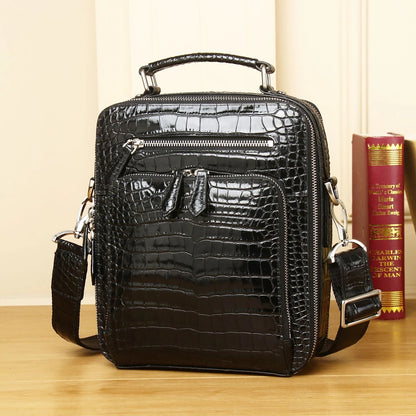 Alligator Pattern Men's Leather Briefcase Messenger Bag – Vexaro