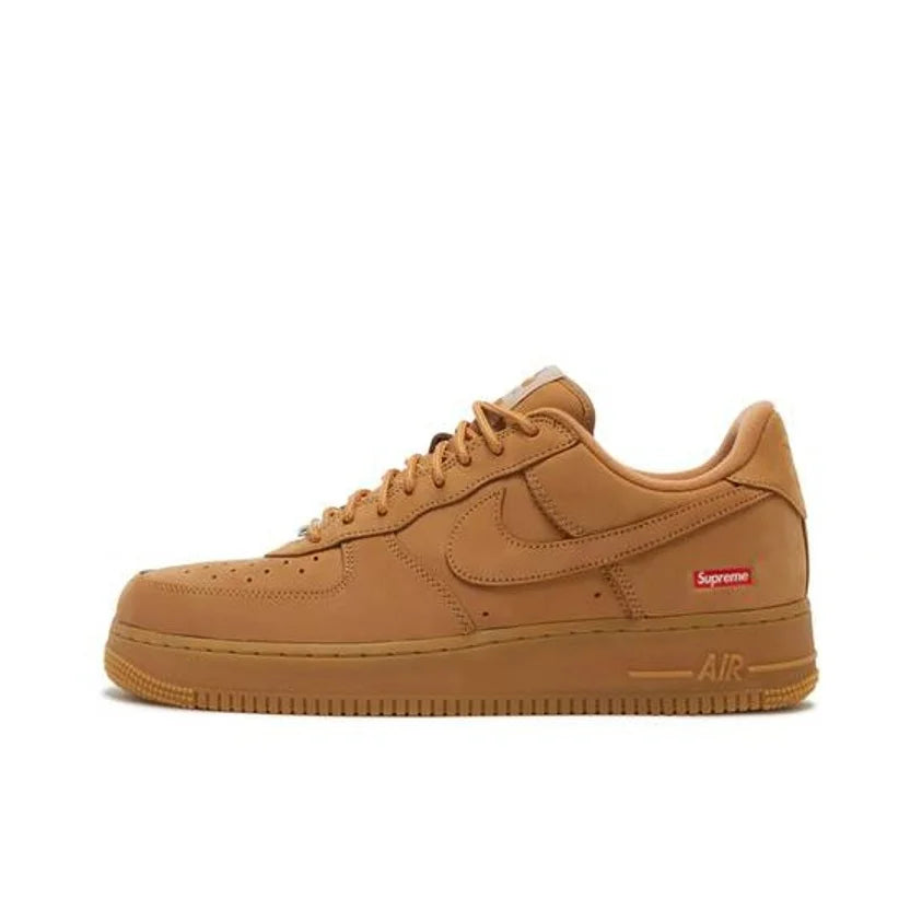 Supreme X Nike Air Force 1 Skateboard Shoes Unisex Low Top Wheat DN1555-200