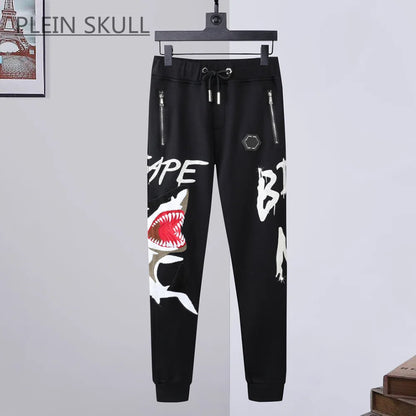 Plein Skull Hip Hop Luxury Suit Shark Pattern Spring and Autumn Coat Panth Men's Outdoor Casual Punk Gothic Luxury Brand Suit