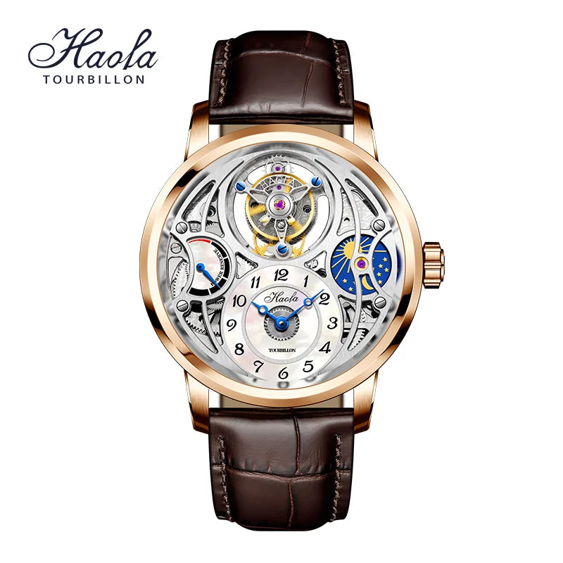 Tourbillon Moon Phase Skeleton Sapphire Watch | Vexaro