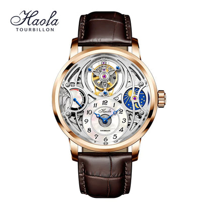 Tourbillon Moon Phase Skeleton Sapphire Watch | Vexaro