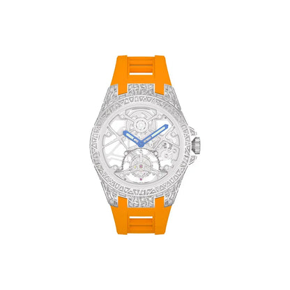 Round hollow tourbillon mechanical movement waterproof men's watch