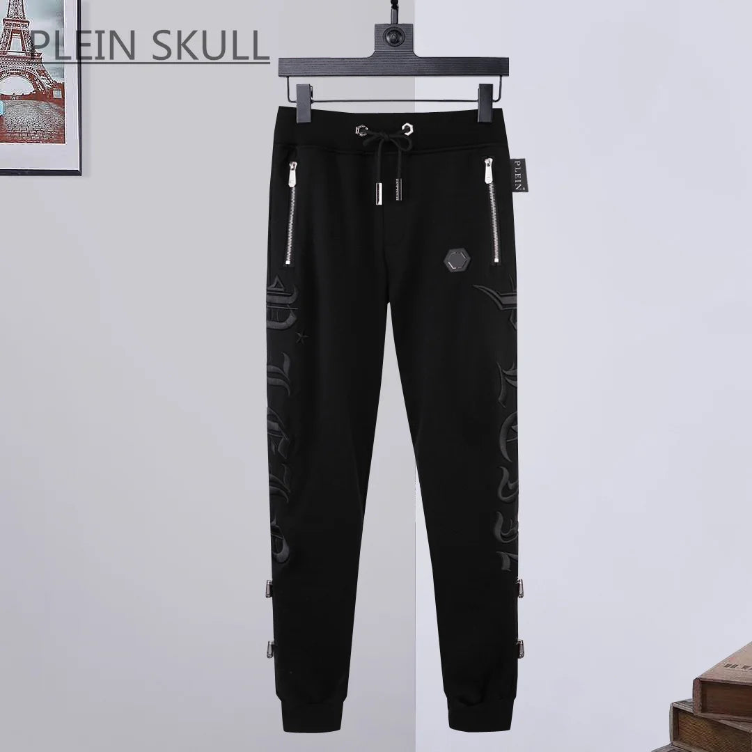Plein Skull Spring Autumn Versatile Round Neck Hooded Suit Men's Y2K Coat Daily Casual Coat Pants Luxury Brand Suit M-XXXL