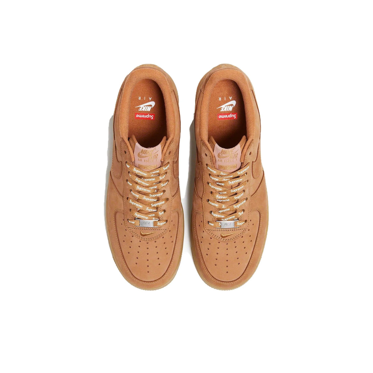 Supreme X Nike Air Force 1 Skateboard Shoes Unisex Low Top Wheat DN1555-200
