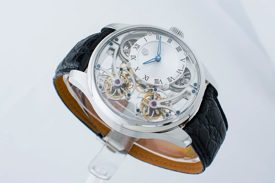 Double Tourbillon Skeleton Luminous Suspension Watch | Vexaro