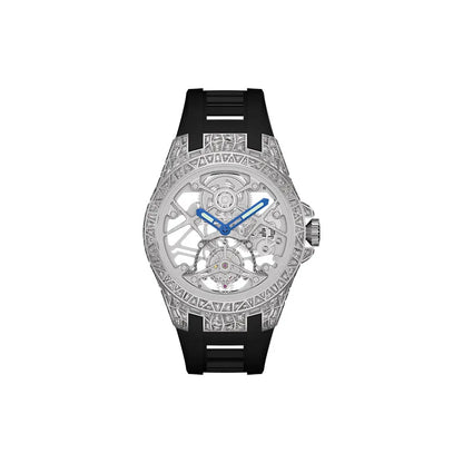 Round hollow tourbillon mechanical movement waterproof men's watch