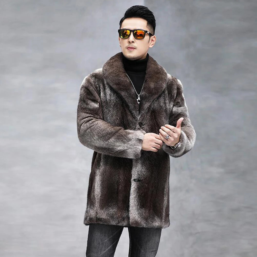Men's Mid-Length Mink Fur Coat – Vexaro