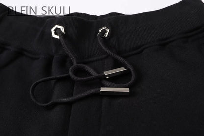 Plein Skull Men's Zipper Stand up Collar Sports Set Gothic Jacket Running Pants 2-piece Set Streetwear Autumn/Winter Daily Party