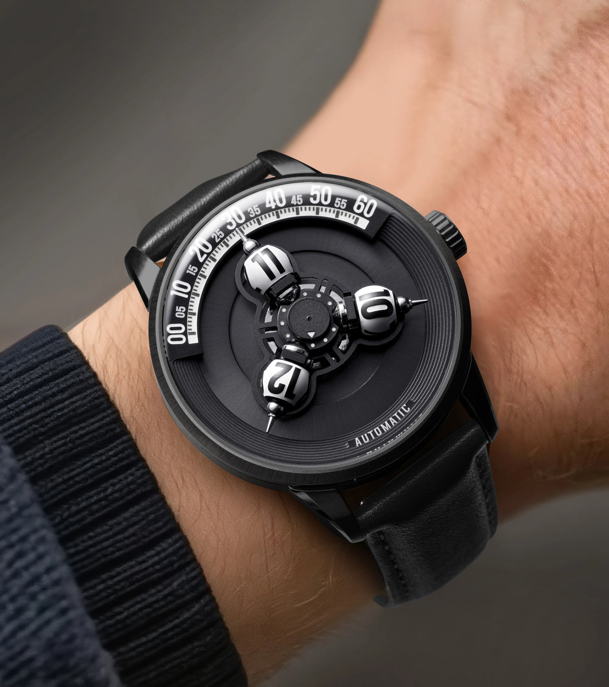 Vortichron 41mm Luxury Men Mechanical Watch Miyota 8215 Movement Spherical Star-Patterned Dial Luminous Sapphire 50M Waterproof