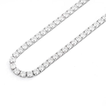 Luxury Solid Platinum PT950 Women's 1 karat Moissanite Diamond Necklace 6.5mm Four Claw Tennis Neck Chain