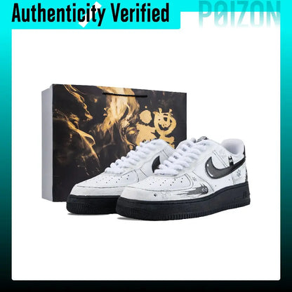Nike Air Force 1 Skate Shoes Unisex Low Top White/Black FJ4146-129（Team836-）