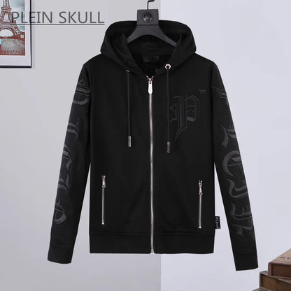 Plein Skull Spring Autumn Versatile Round Neck Hooded Suit Men's Y2K Coat Daily Casual Coat Pants Luxury Brand Suit M-XXXL