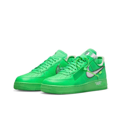 OFF WHITE X Nike Air Force 1 Skateboard Shoes Unisex Low Top Green/Silver DX1419-300