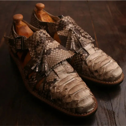 Python Leather Men's Breathable Business Sandals | Vexaro