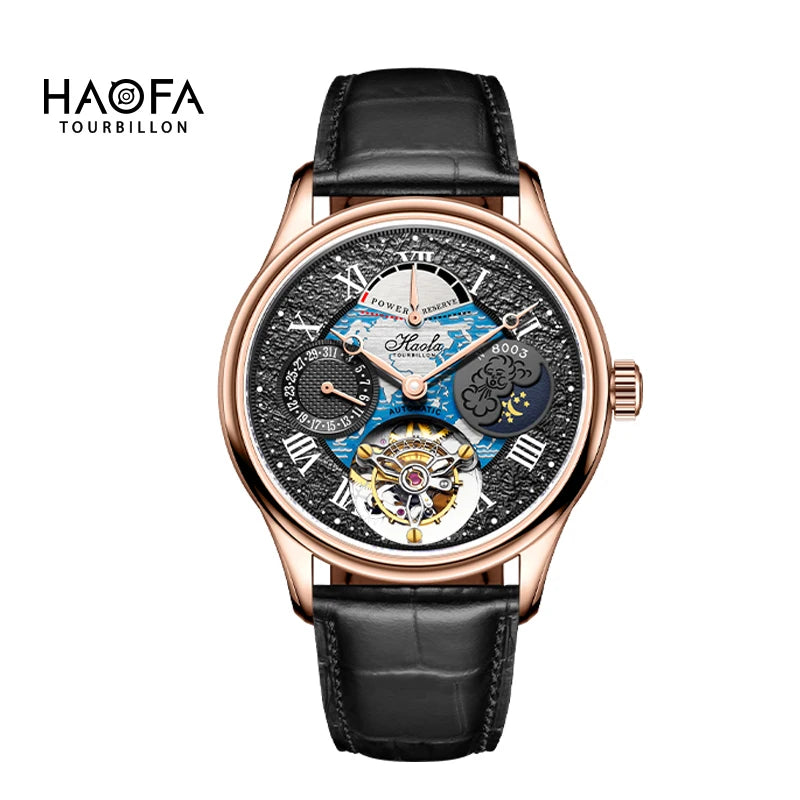 Flying Tourbillon Moon Phase Sapphire Watch | Vexaro